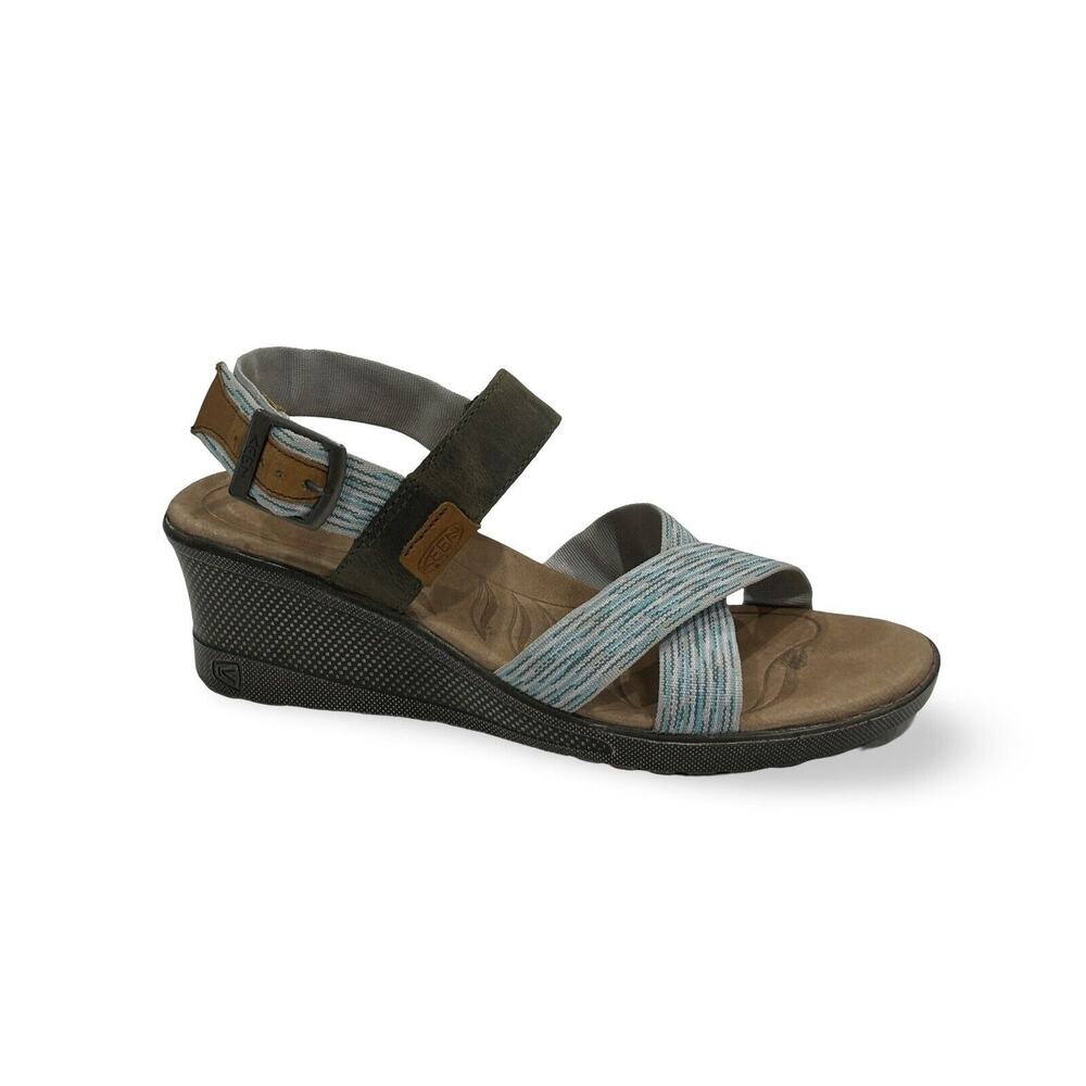 Keen Skyline Slingback Wedge Sandals Womens Size 8.5 Aqua Green Comfort Shoe - Picture 2 of 8
